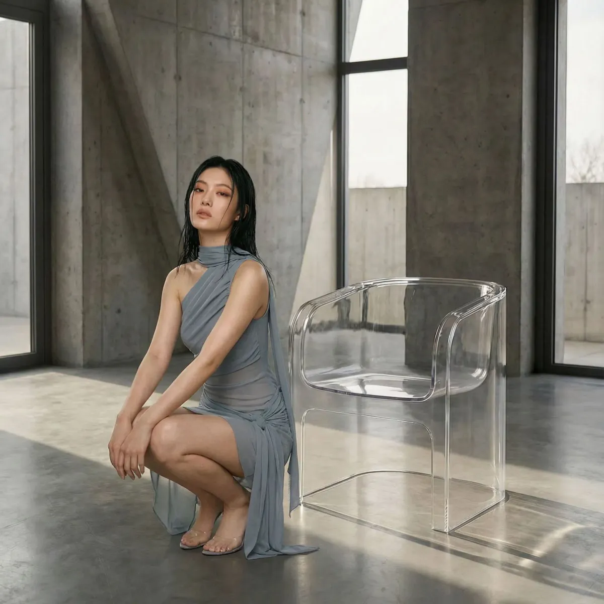 Guizio Cyrielle Dress Gunmetal - Image 1