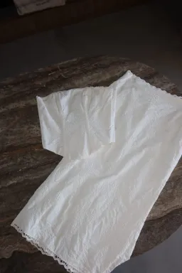 House of CB White Cotton Broderie Strapless Corset Top & Skirt for rent on The Volte - image 4