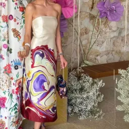 Alemais Luca Corset Midi Dress In Multi Size AU 10 for rent on The Volte - image 2