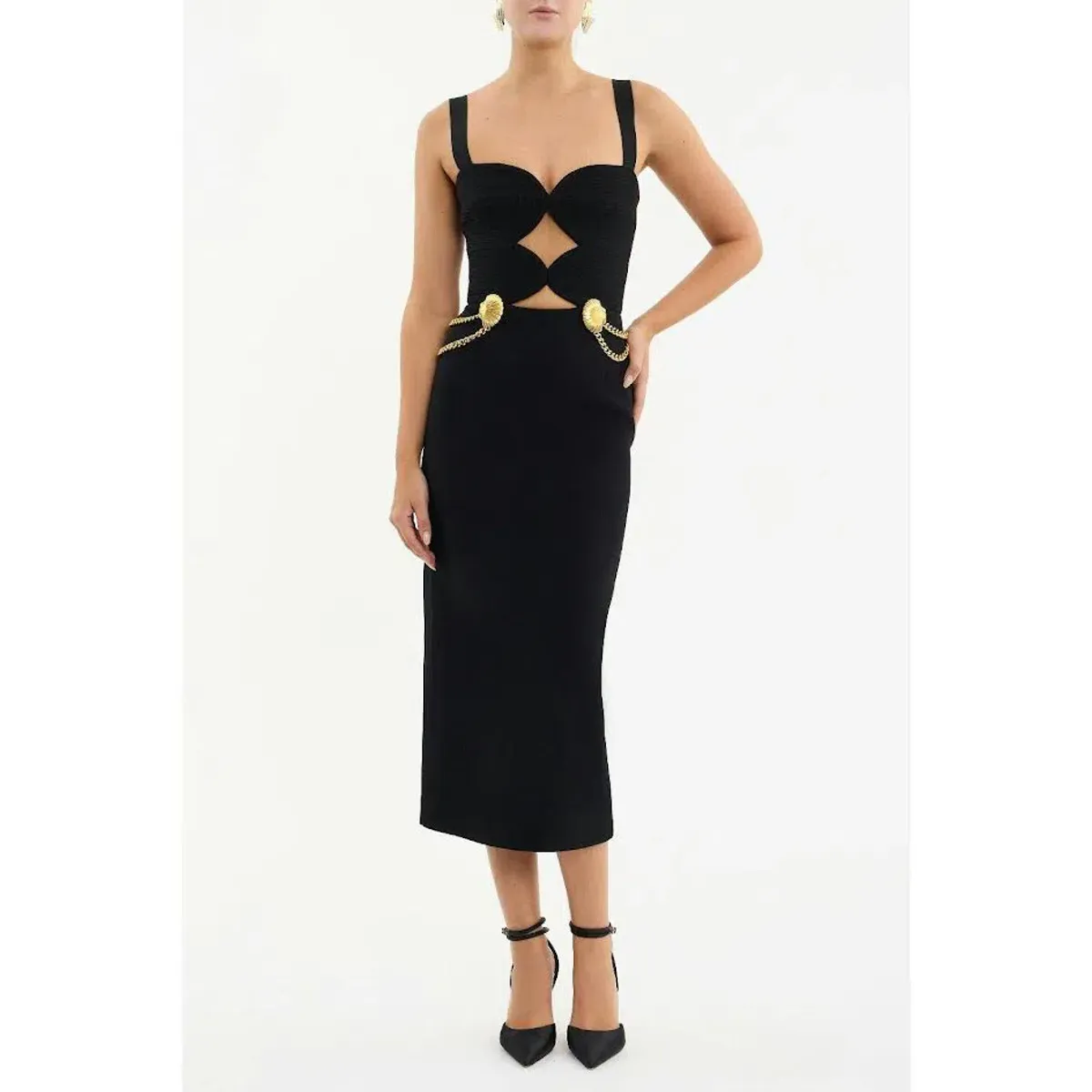 New REBECCA VALLANCE “Chelsea” Midi Dress – Size 8 AU – Black - Image 11