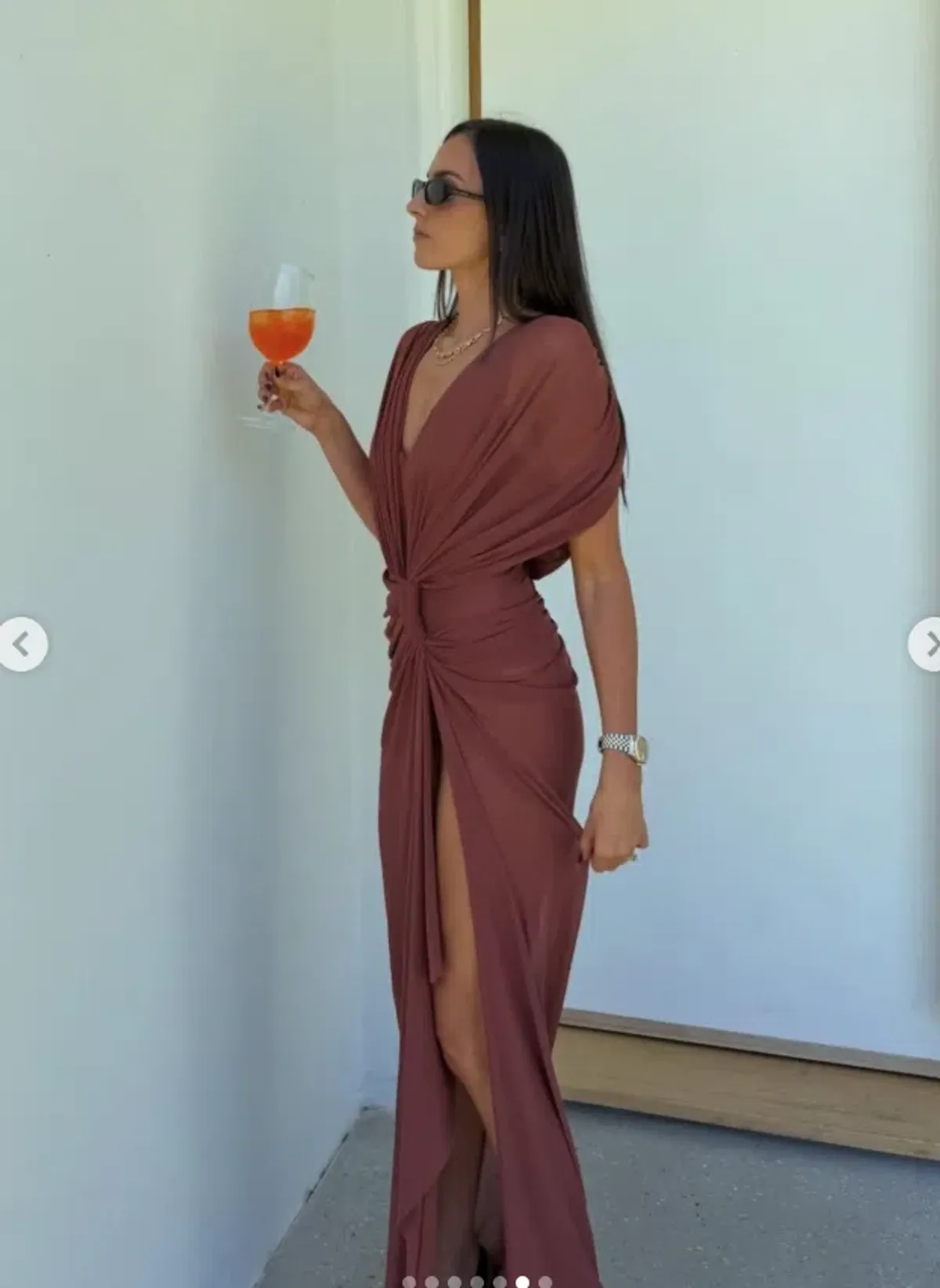 Bec and Bridge Leia Drape Gown Rust Size 6 - Image 3