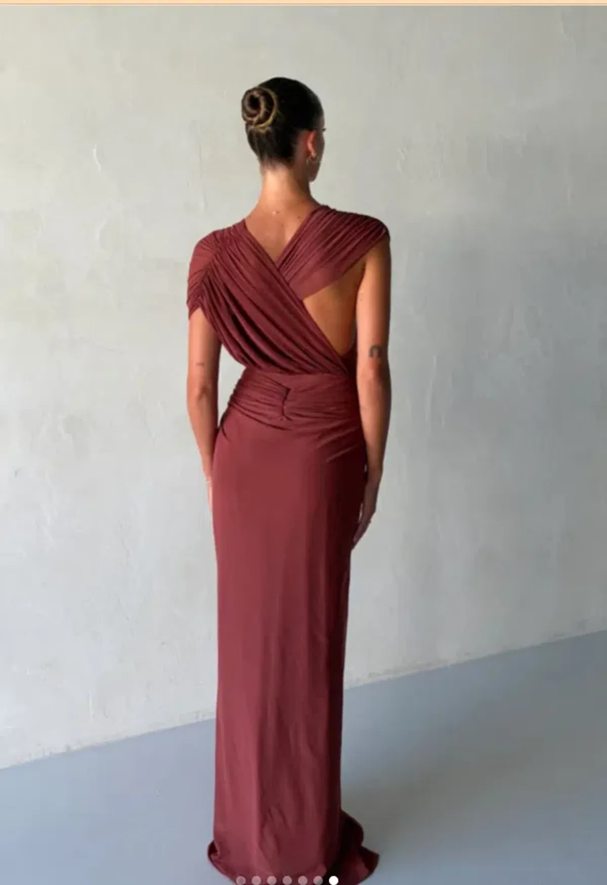 Bec and Bridge Leia Drape Gown Rust White Size 8 - Image 2