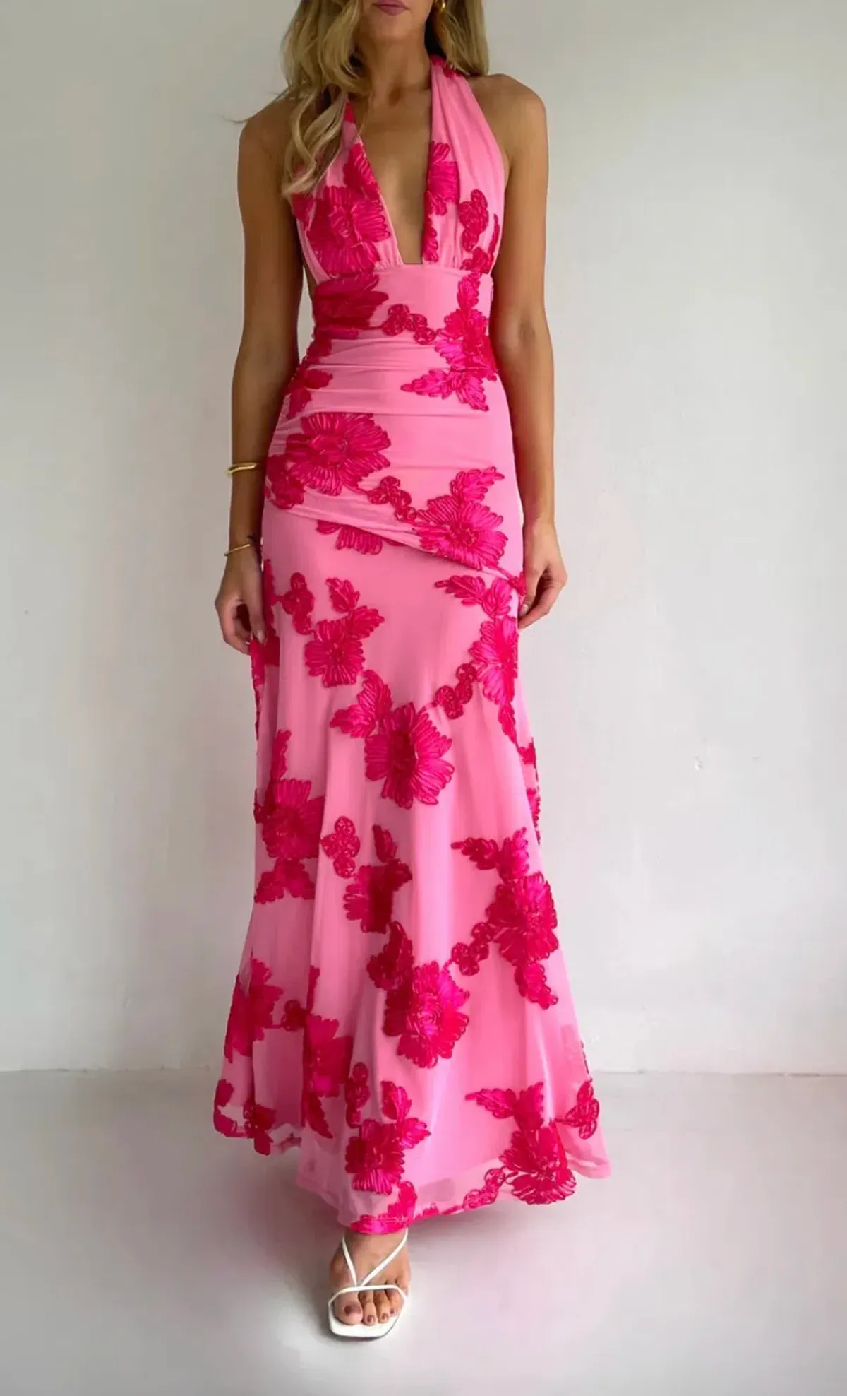 NEW ROMANTICS – BECCA MAXI DRESS – ROSA FLEUR- SIZE 10 - Image 7