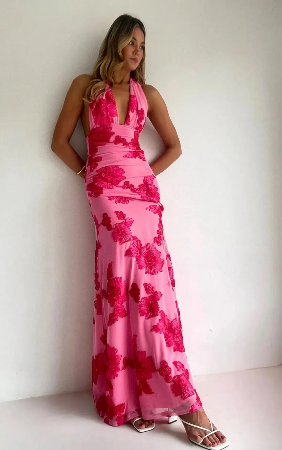 NEW ROMANTICS – BECCA MAXI DRESS – ROSA FLEUR- SIZE 10 - Image 14