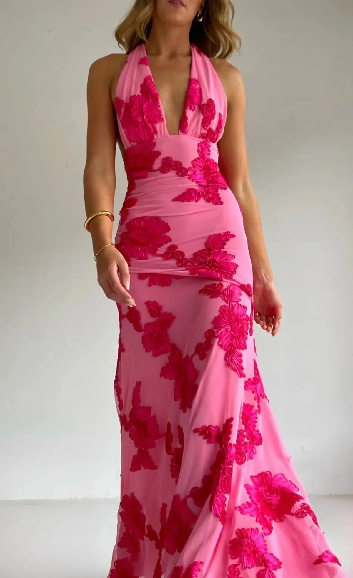 NEW ROMANTICS – BECCA MAXI DRESS – ROSA FLEUR- SIZE 10 - Image 1