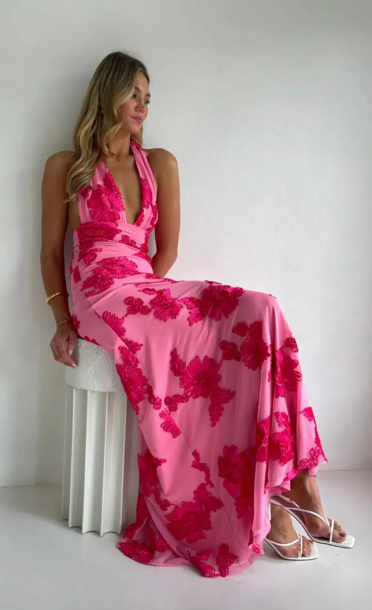 NEW ROMANTICS – BECCA MAXI DRESS – ROSA FLEUR- SIZE 10 - Image 12