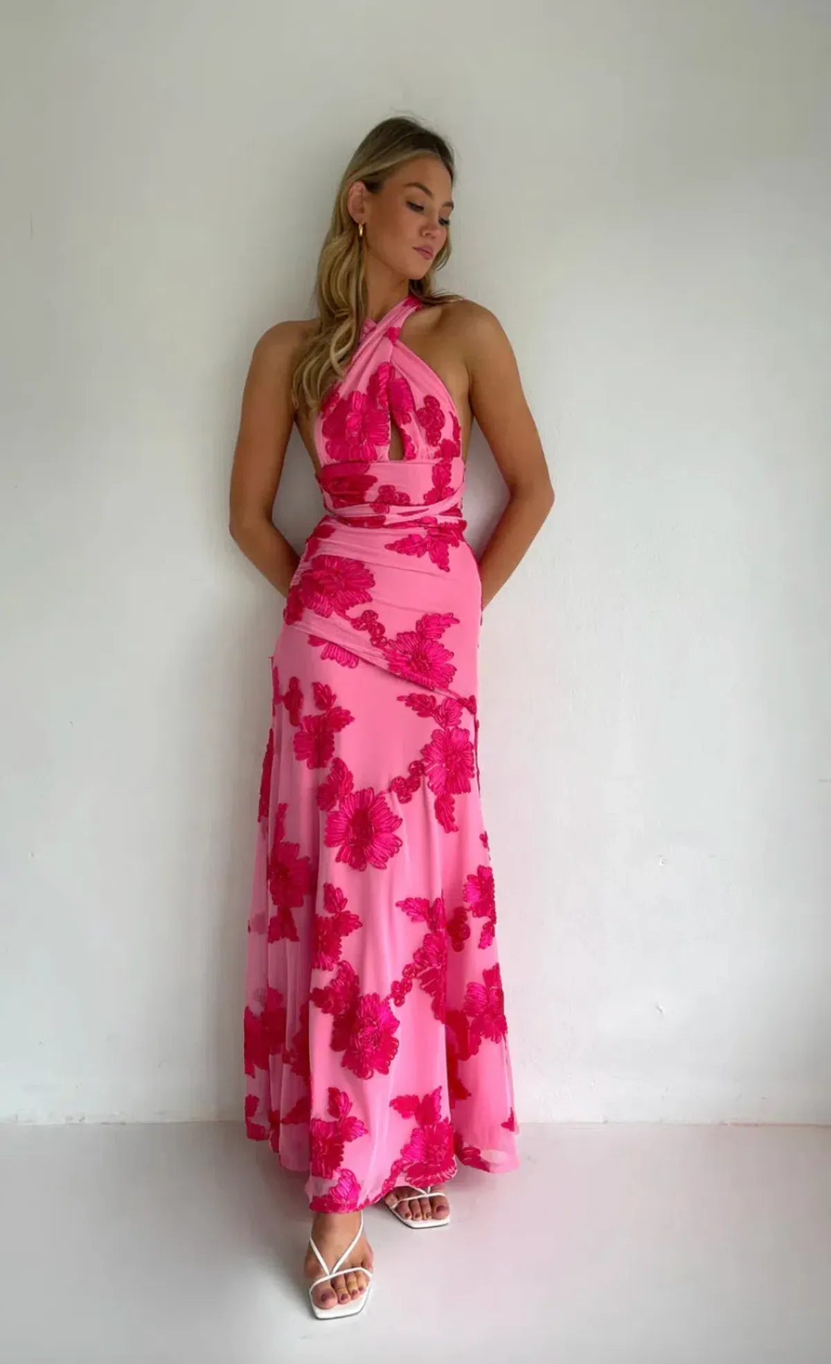 NEW ROMANTICS – BECCA MAXI DRESS – ROSA FLEUR- SIZE 10 - Image 8