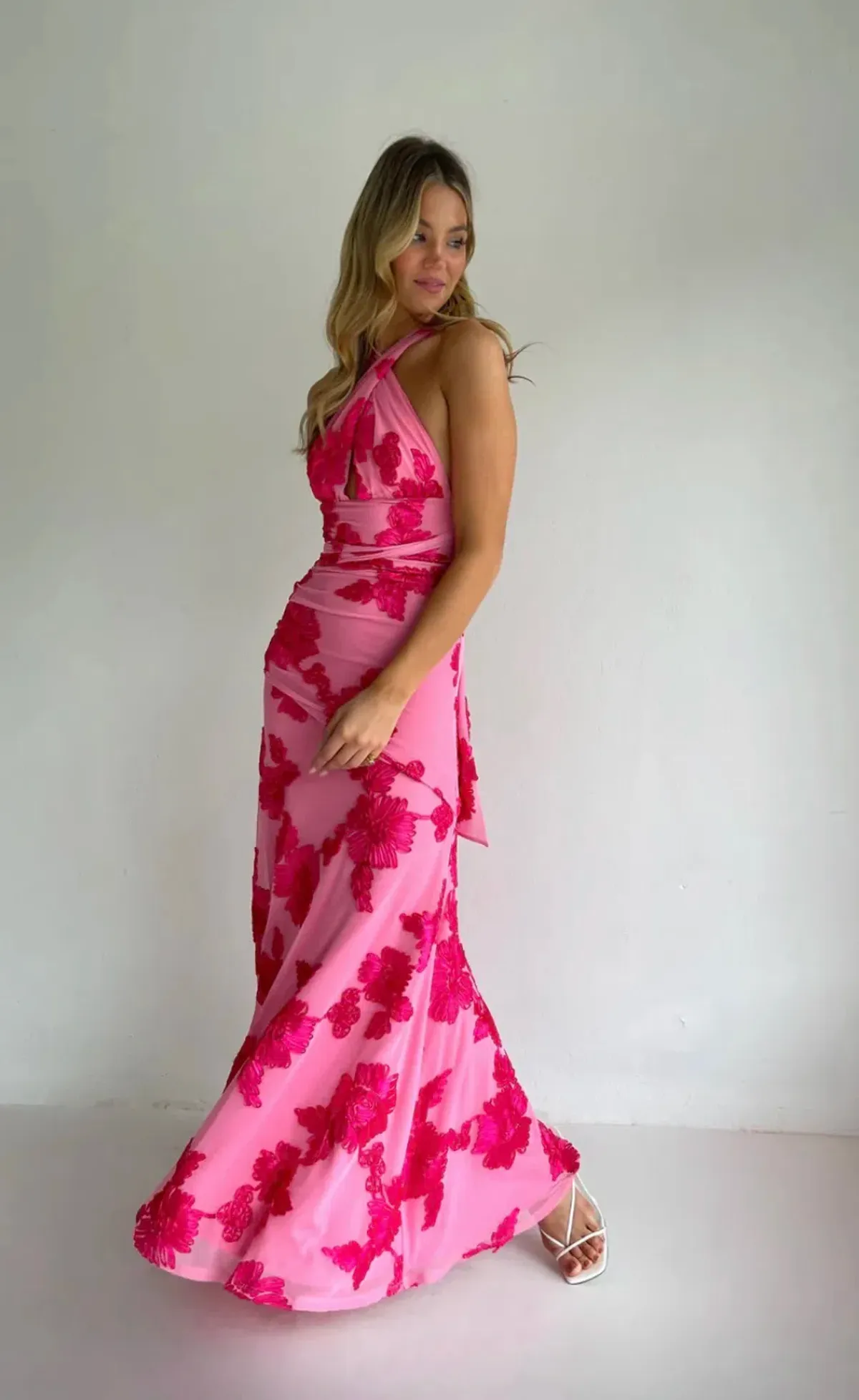 NEW ROMANTICS – BECCA MAXI DRESS – ROSA FLEUR- SIZE 10 - Image 10