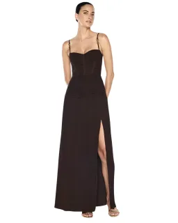 Manning Cartell Double Time Pleat Dress Dark Chocolate Brown AU Size 12 for rent on The Volte - image 2