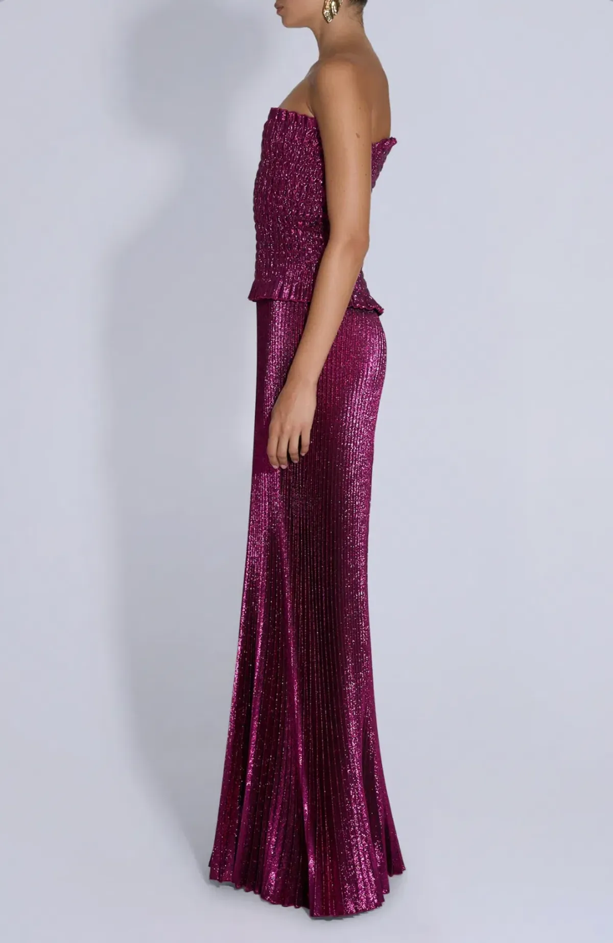 L’Idée Woman Maya Gown - Sangria Glitter - Image 2