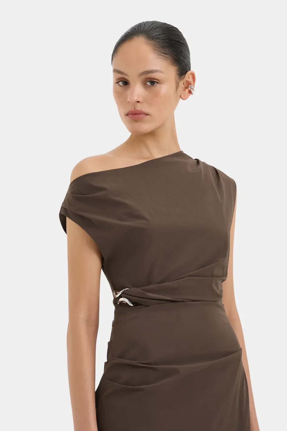 Sir Sol Off Shoulder Gown Mocha Brown Size 1 / 8 AU - Image 2