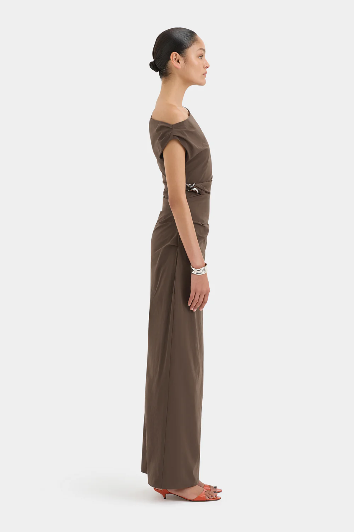 Sir Sol Off Shoulder Gown Mocha Brown Size 1 / 8 AU - Image 3