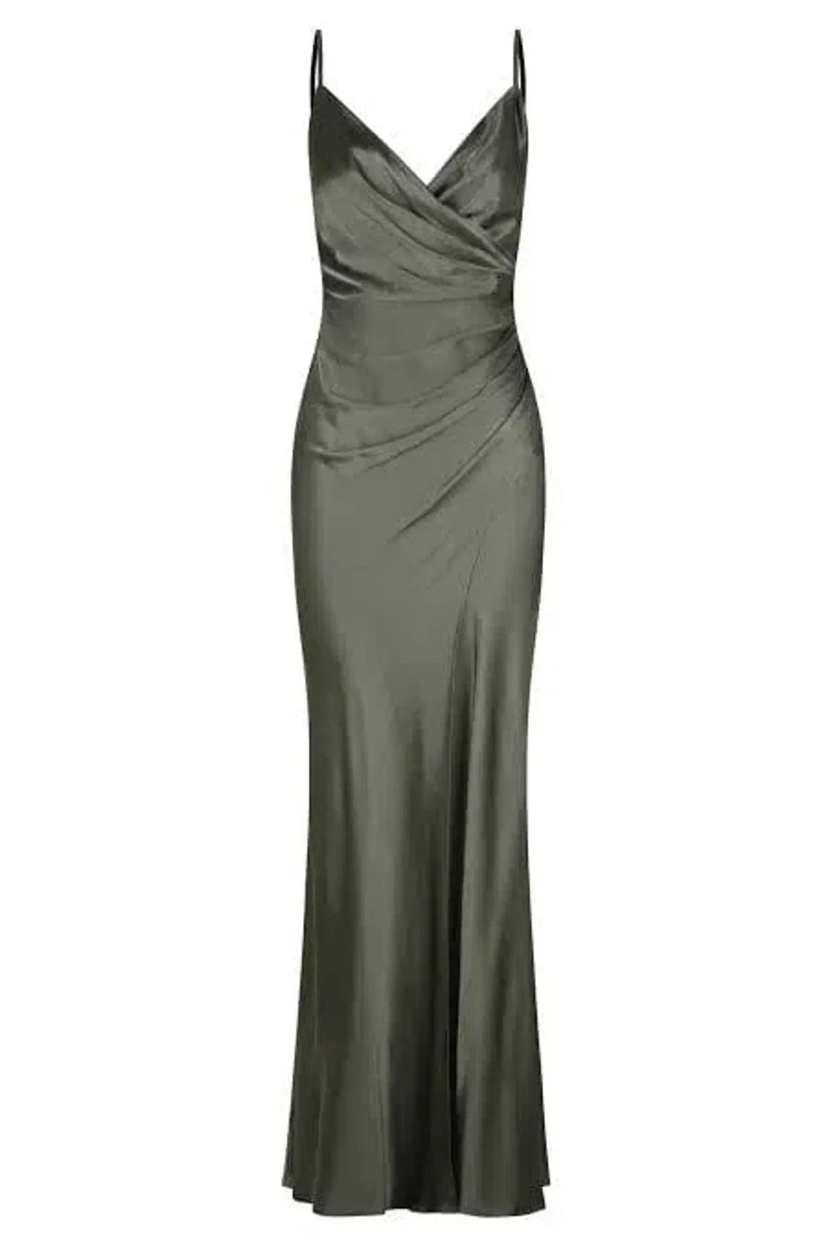 Shonajoy La Lune Cross Draped Maxi Dress in Olive AU8 - Image 1