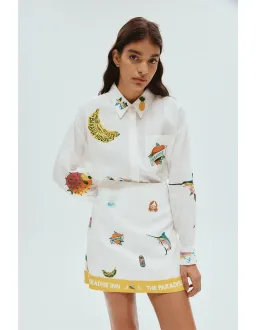 ALEMAIS Clam Patch Shirt and Blue Marlin Mini Skirt 8 AU & 10 AU for rent on The Volte - image 1