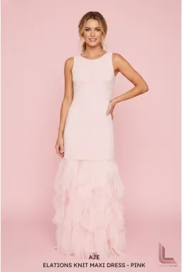 Aje Elations Knit Maxi Dress - Pink for rent on The Volte - image 1