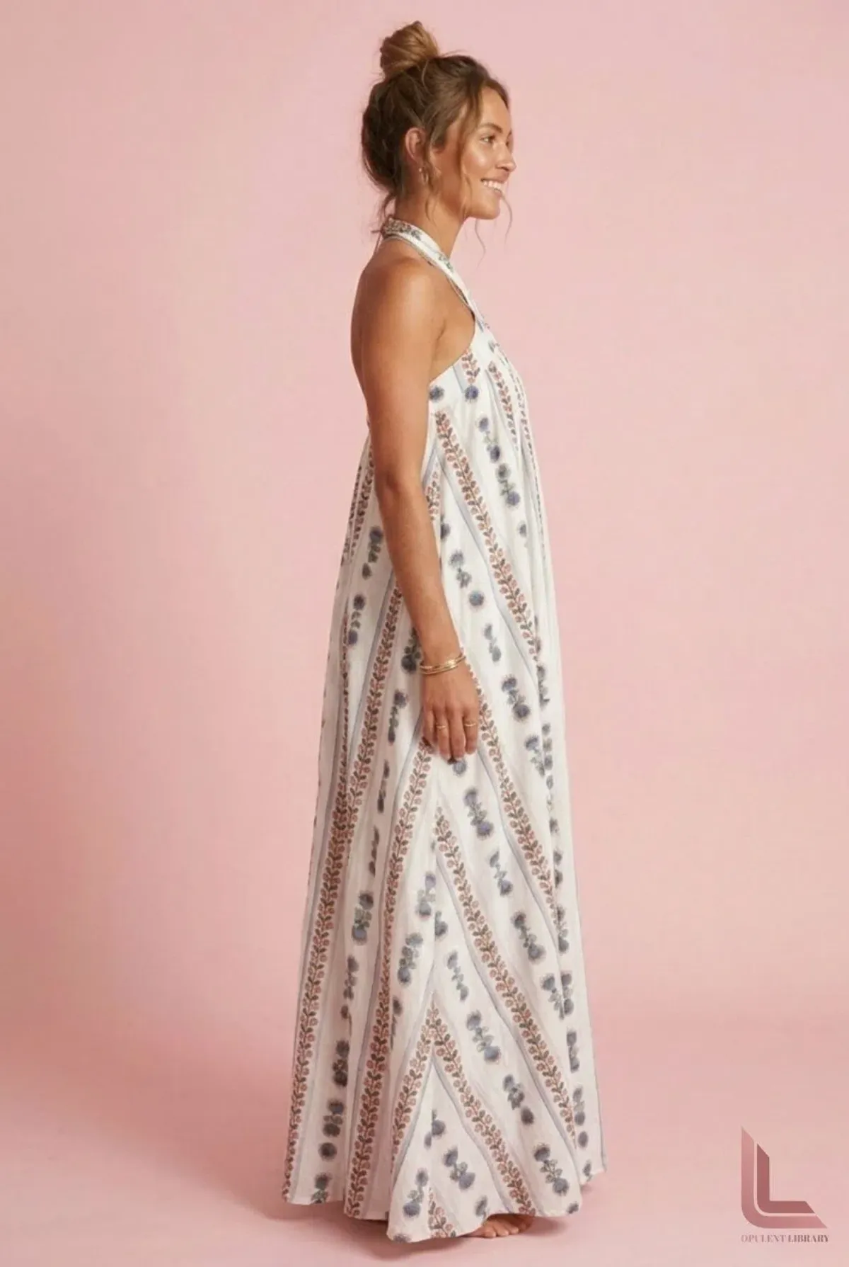 Kinga Csilla Westley Trapeze Dress - Blue Cream Multi - Image 3