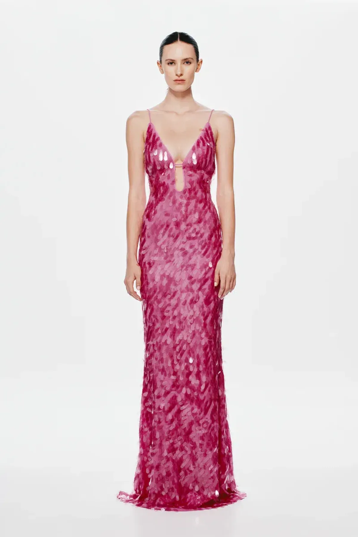 MISHA The Sapphire Sequin Maxi Dress in Fuchsia - Image 1