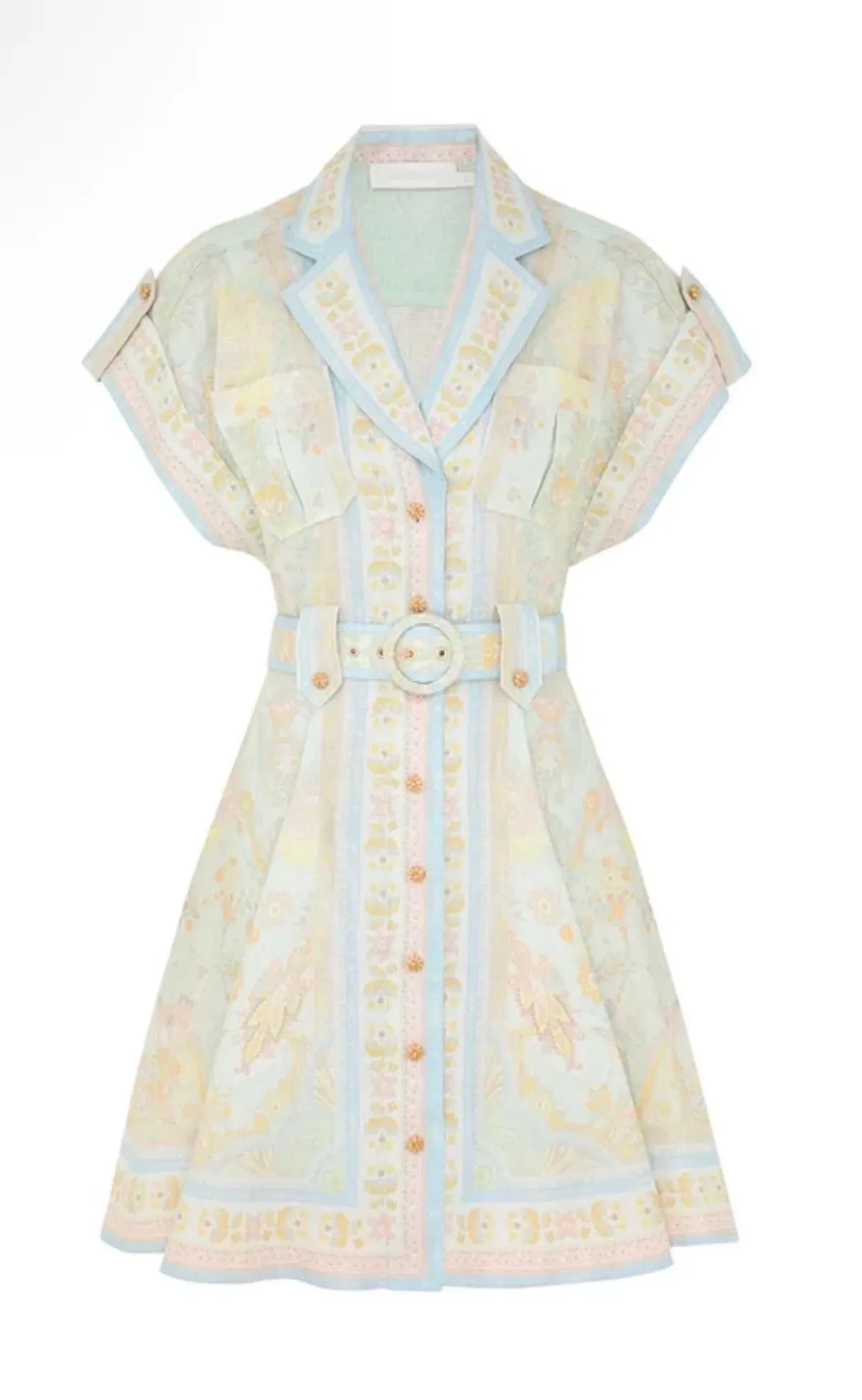 Zimmermann Acacia Mini Shirt Dress – Belted – Size 2 - Image 4