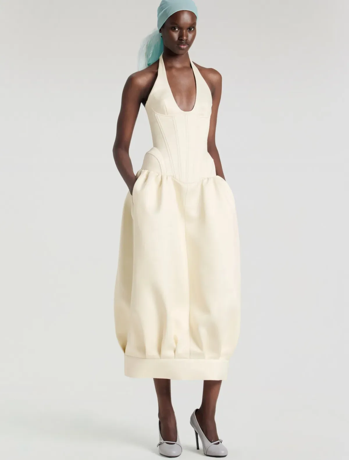 Fanci Club EPIDERMIS CORSET DRESS cream yellow size XS - Image 2