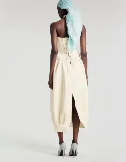 Fanci Club EPIDERMIS CORSET DRESS cream yellow size XS for rent on The Volte - image 4