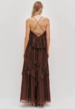 Aje Ophelia Gown Size 10 Chocolate Brown  for rent on The Volte - image 4
