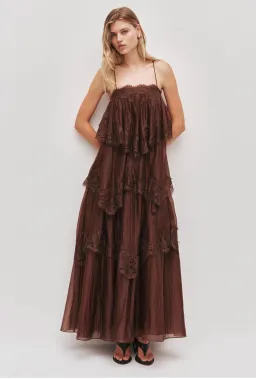 Aje Ophelia Gown size 14 Chocolate Brown  for rent on The Volte - image 1