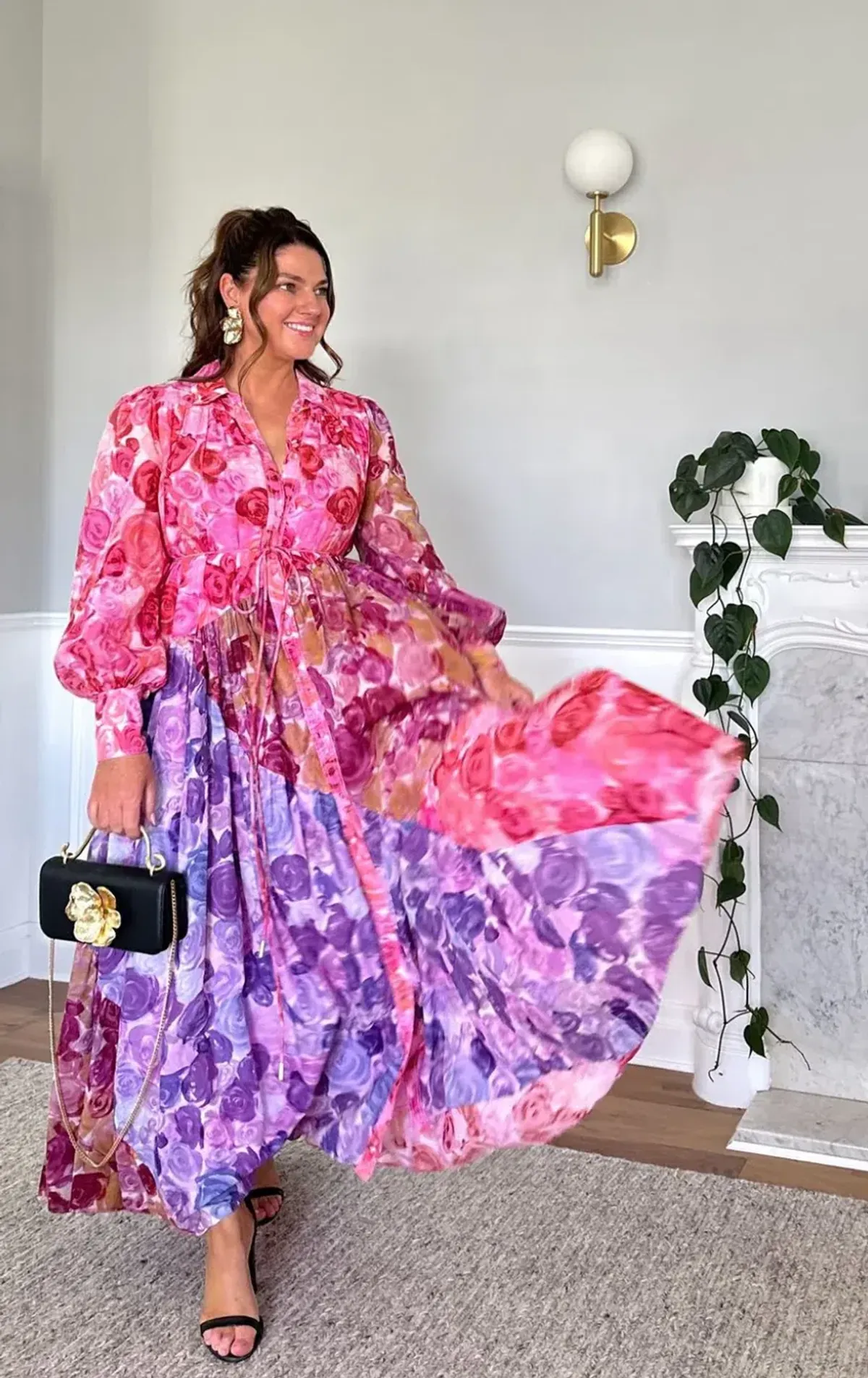 Aje Collisions Maxi Dress Kaleidoscopic Rose Size 14 - Image 5