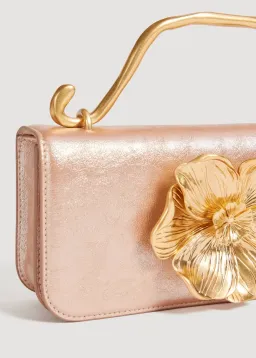 Aje Alessia Flower Clutch Rose Gold Metallic for rent on The Volte - image 2