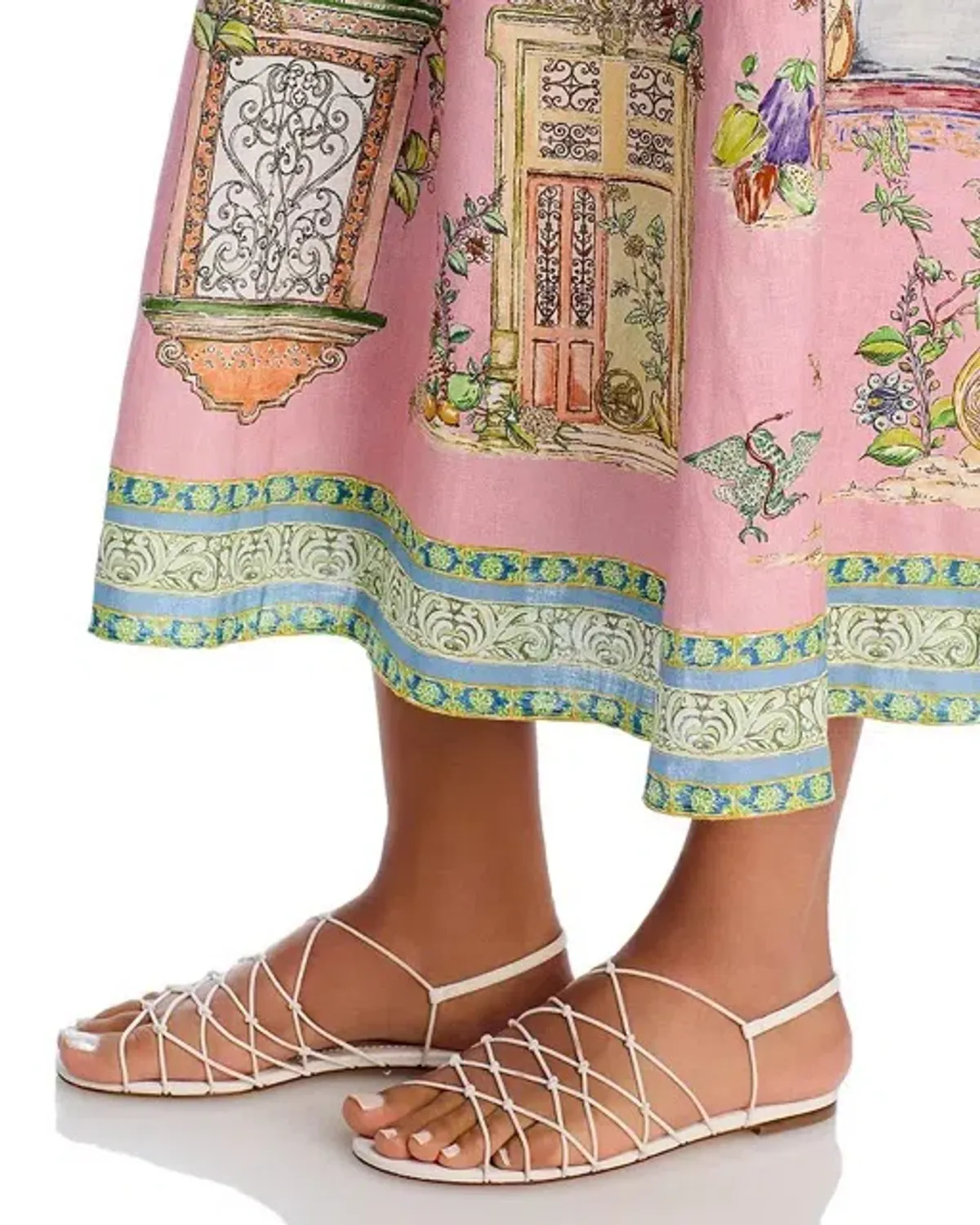 ALEMAIS Monte Midi Dress Pink Print Size 8 AU - Image 10