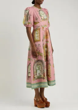 ALEMAIS Monte Midi Dress Pink Print Size 8 AU for rent on The Volte - image 7