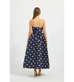 Pasduchas Dottie Strapless Midi Dress in Navy Size AU6 for rent on The Volte - image 3