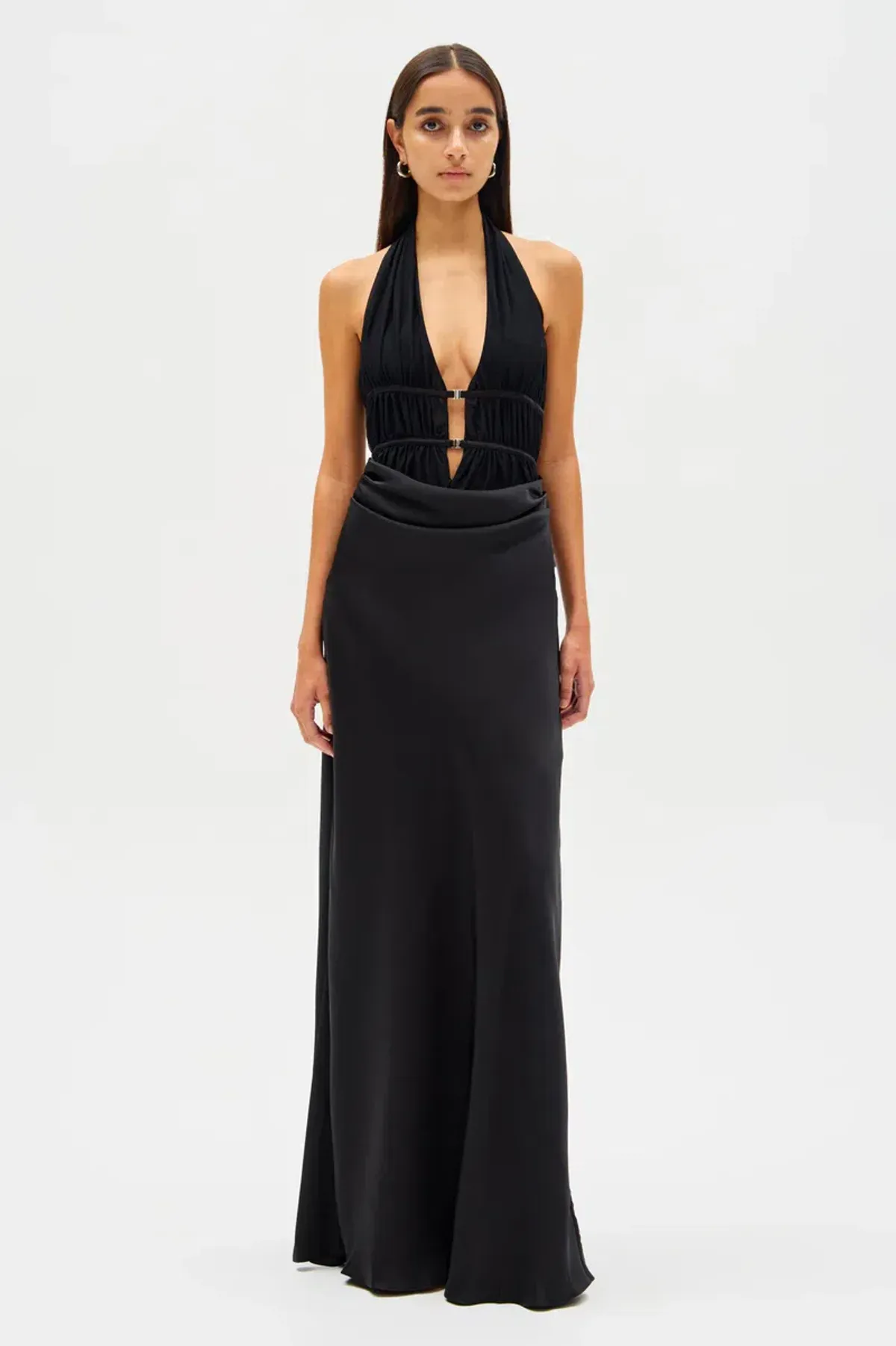 New MISHA Celine Satin Maxi Dress in Black - Size 6 / XXS formal gown - Image 3