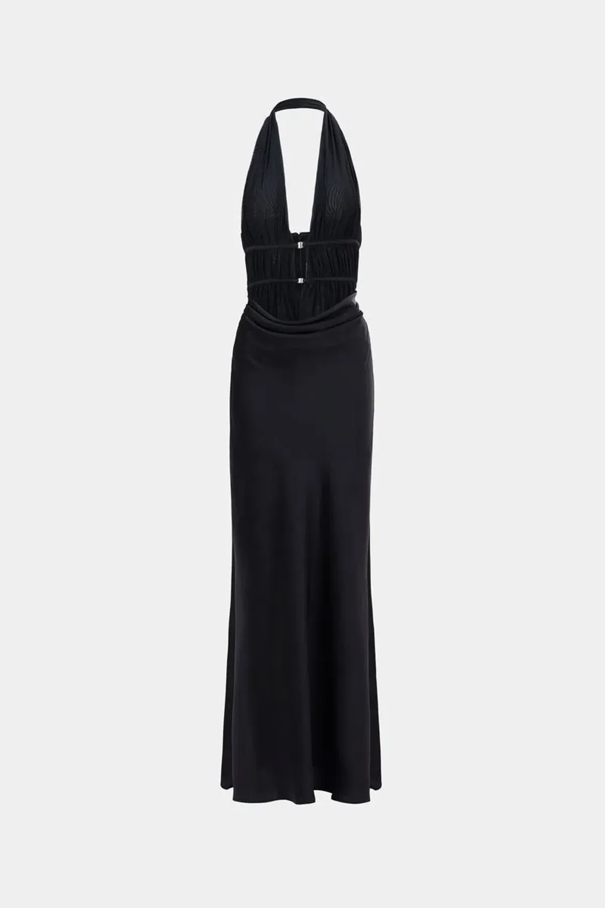 New MISHA Celine Satin Maxi Dress in Black - Size 6 / XXS formal gown - Image 2