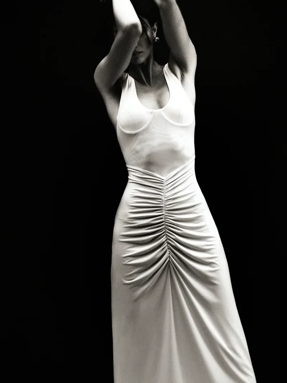 New MISHA "The Gisele" Jersey Dress in Dusty Pink, - Size 10 / S - Mesh Maxi Gown - Image 7