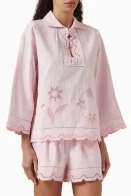 OROTON Tablecloth Lace Top & Lace Shorts Ballet Pink Size 10 AU for rent on The Volte - image 4