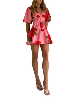 By Nicola Neve Mini Dress in Raspberry Bloom Size 10 for rent on The Volte - image 2