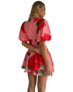 By Nicola Neve Mini Dress in Raspberry Bloom Size 10 for rent on The Volte - image 4