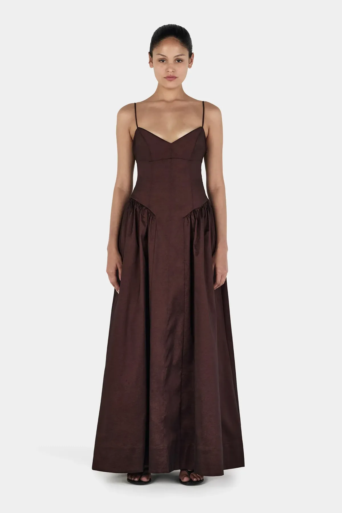 Hansen And Gretel Bellini Gown Chocolate Brown Size 6 - Image 1
