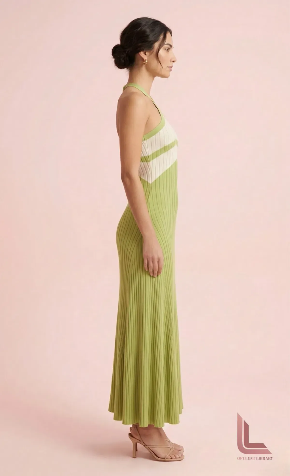 St Mrlo Women's Chevron Midi Dress - Mint Green  - Image 2