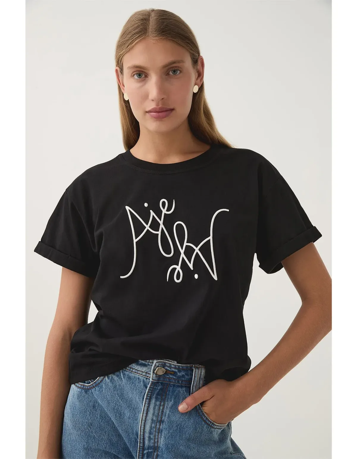 Aje Studio Prophecy Logo Oversized Tee Black Size 10 - Image 1
