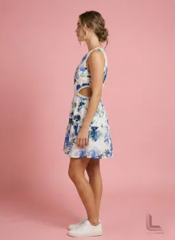 Aje Voyage Braided Cut Out Mini Dress Floral  for rent on The Volte - image 3