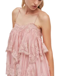 Aje Ophelia Lace Mini Dress Fawn Pink Size 8 for rent on The Volte - image 3