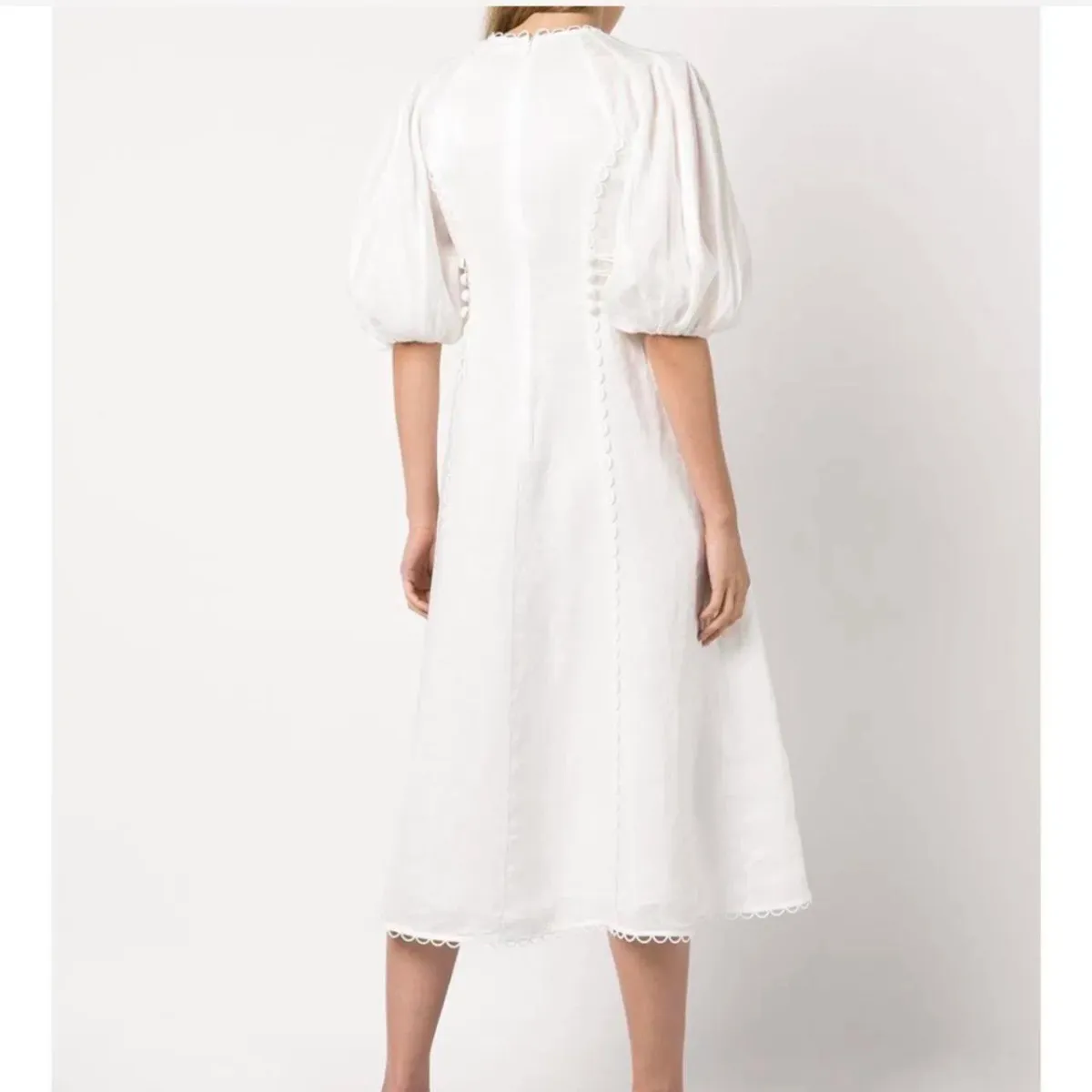 ZIMMERMANN ROSA LACED MIDI DRESS WHITE (Size: 1)  - Image 3