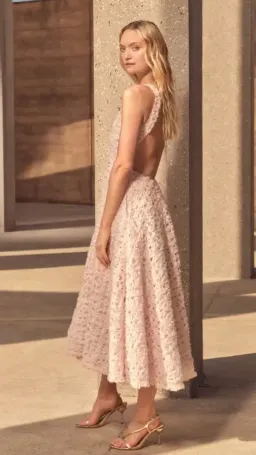 Aje Quintette Backless Midi Dress in Soft Pink Size 16 for rent on The Volte - image 3