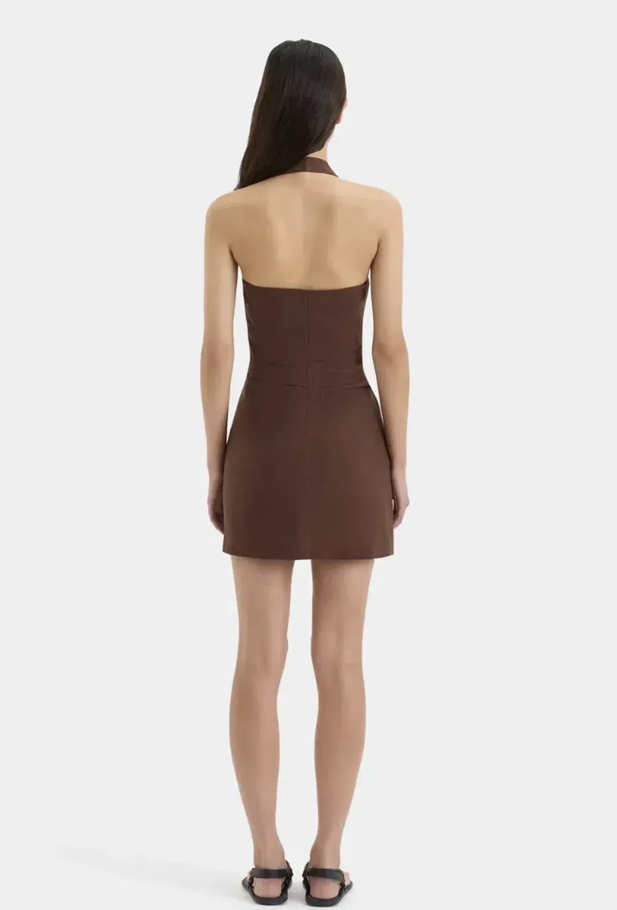 Sir the Label - Naomi Halter Mini Dress - Chocolate - Image 2