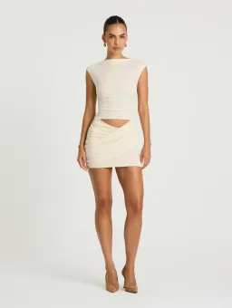 Benni Reggie Mini Dress Cream for rent on The Volte - image 1