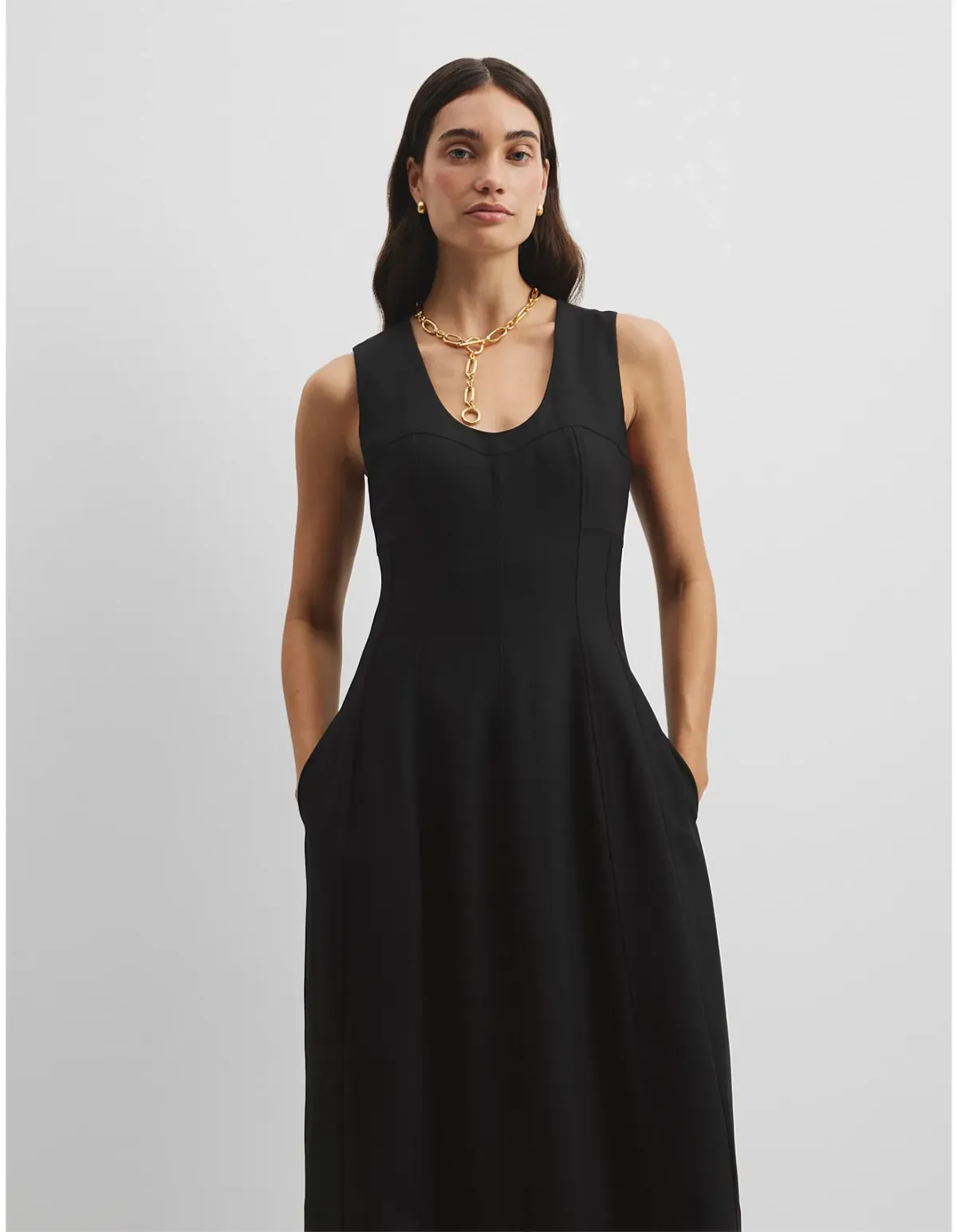 Country Road Corset Detail Dress Black Size 10 - Image 3