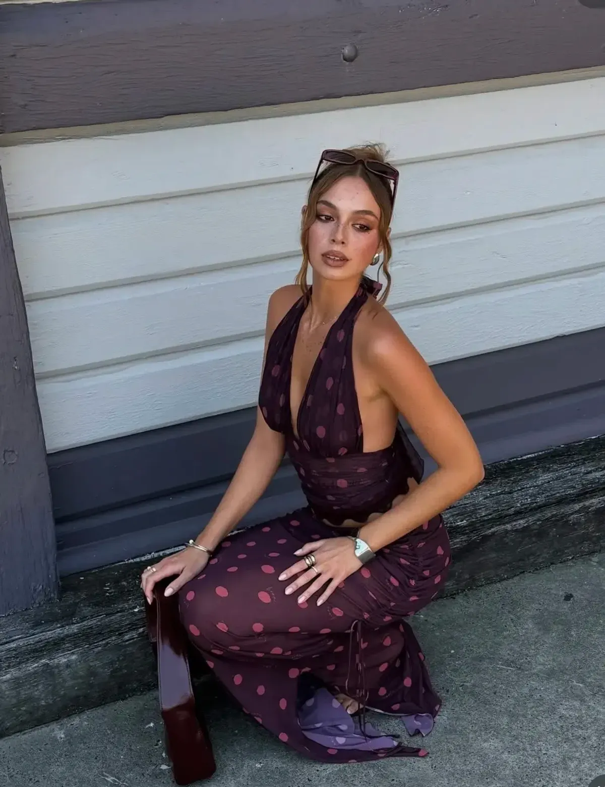 Benni Penelope Top + Ayla Skirt Set Plum Size 6 - Image 2