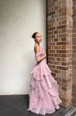 NISHA GOWN | FAWN PINK - SIZE 6 for rent on The Volte - image 2