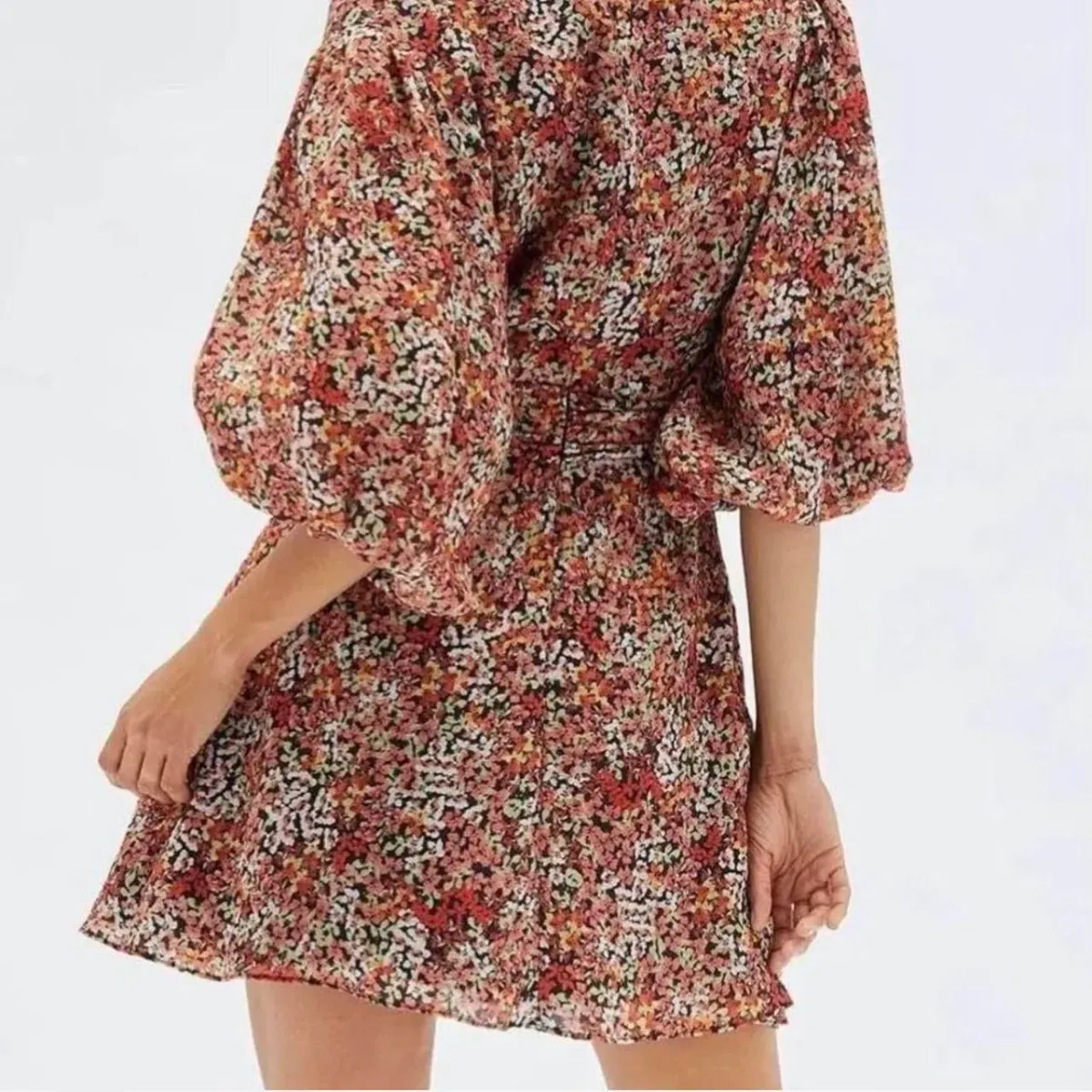 MINKPINK Gabae Floral Wrap Mini Dress – Size S - Image 2